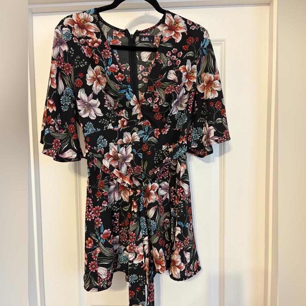 Dotti Floral Black Women's Romper